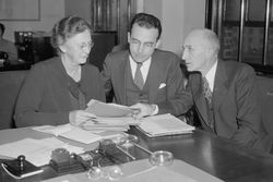 Molly Dewson, Arthur J. Altmeyer, George E. Bigge, of Social Security Board, November 1937
