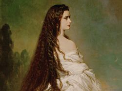 Empress Elisabeth of Austria with flowing hair. Oil on canvas, 1846.