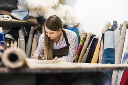 Woman Working with Textiles