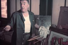 Fernand Leger working in his art studio