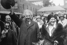 Albert Einstein and His Wife Leaving California