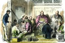 Counting the compensation money for the murder of Mr Richardson, Japan, 1863.