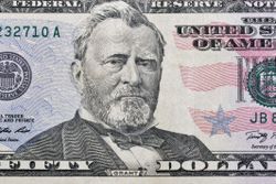 US President Grant portrait on fifty dollars bill macro