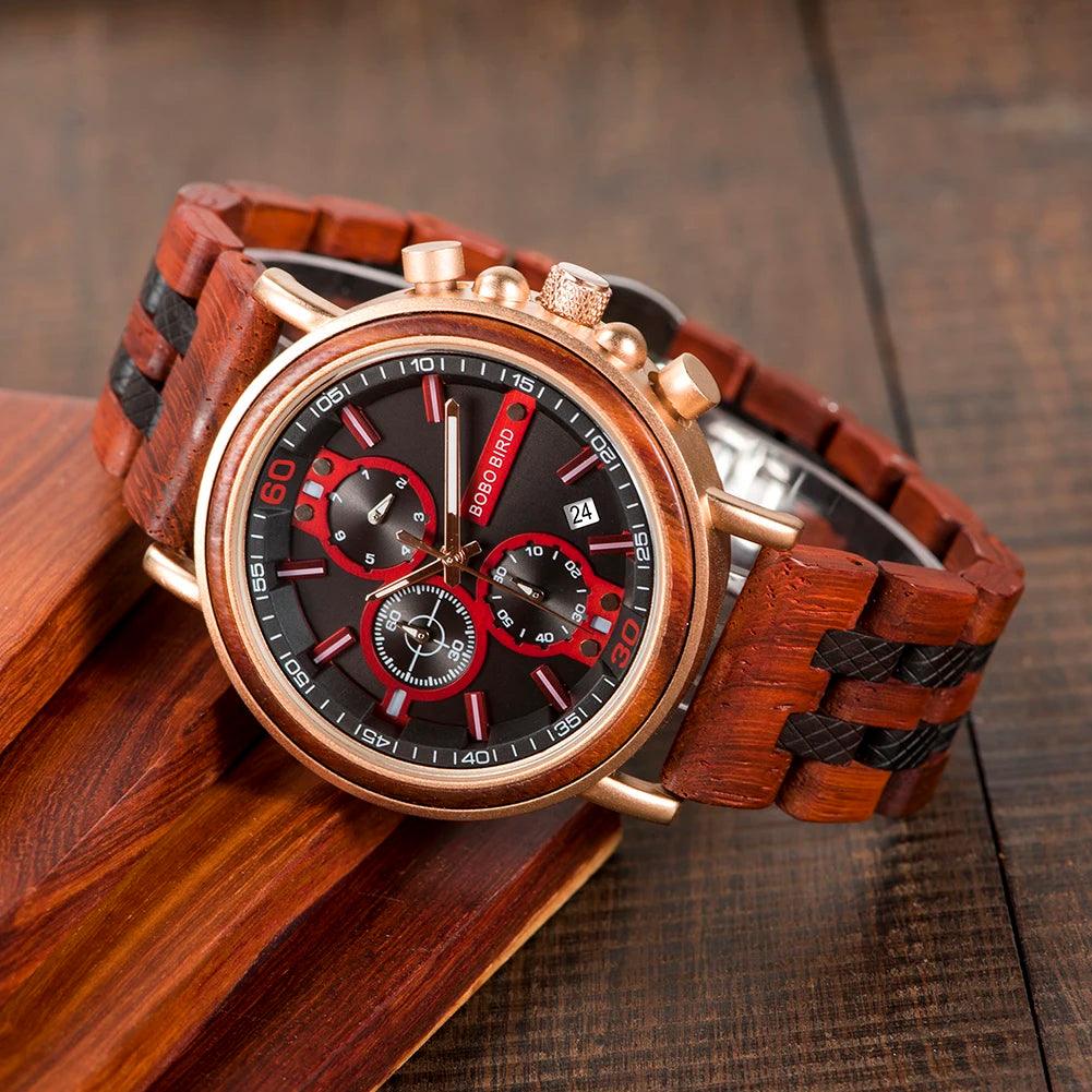 S18 Simple Wooden Watch: Stylish Chronograph for Men - Touchy Style