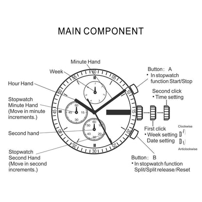 S18 Simple Wooden Watch: Stylish Chronograph for Men - Touchy Style