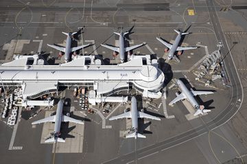Planes at gates in Sydney, Australia