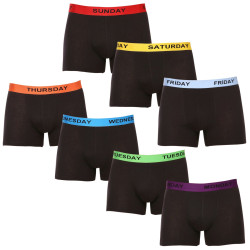 7PACK pánské boxerky Nedeto černé (7NB001-week)