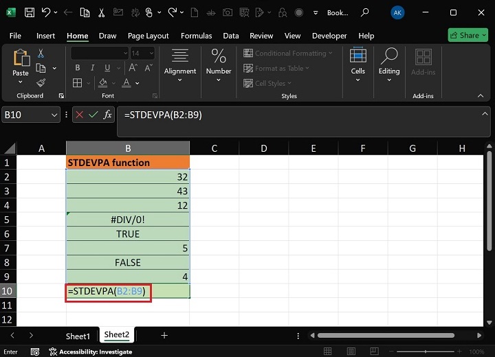 STDEVPA Function3