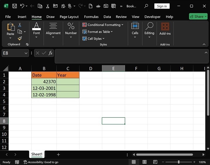 What does YEAR Function do in Excel1