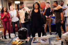 Welcome to the Mama Drama - The Neighborhood - Tichina Arnold as Tina Butler, Beth Behrs as Gemma Johnson, Cedric the Entertainer as Calvin Butler, Patti LaBelle as Marilyn, Max Greenfield as Dave Johnson, Marcel Spears as Marty Butler, and Sheaun McKinney as Malcolm Butler