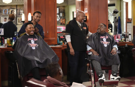 Marcel Spears as Marty, Earthquake as Que, and Cedric the Entertainer as Calvin in 'The Neighborhood' Season 6 Episode 4