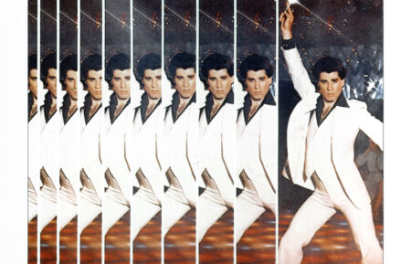 John Travolta movie art for the film 'Saturday Night Fever', 1977.