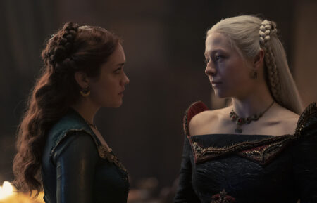 Olivia Cooke as Alicent Hightower, Emma D'arcy as Rhaenyra Targaryen in 'House of the Dragon'