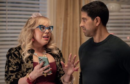 Kirsten Vangsness as Penelope Garcia and Adam Rodriguez as Luke Alvez in the 'Criminal Minds: Evolution' Season 17 Premiere 