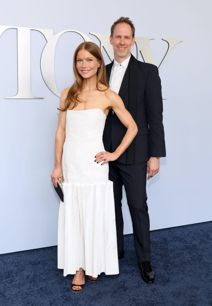 Genevieve Angelson and David Korins attend the 77th Annual Tony Awards at David H. Koch Theater at Lincoln Center on June 16, 2024 in New York City.