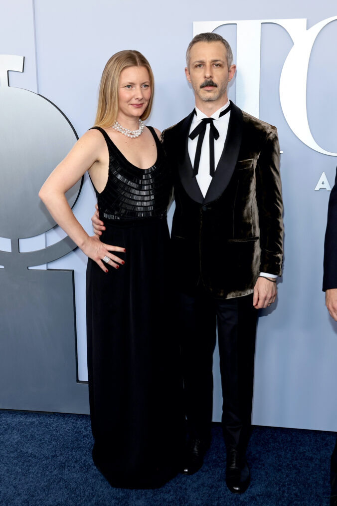 Emma Wall and Jeremy Strong attend the The 77th Annual Tony Awards at David H. Koch Theater at Lincoln Center on June 16, 2024 in New York City.