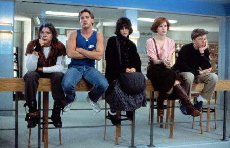 Judd Nelson, Emilio Estevez, Ally Sheedy, Molly Ringwald, and Anthony Michael Hall in 'The Breakfast Club'