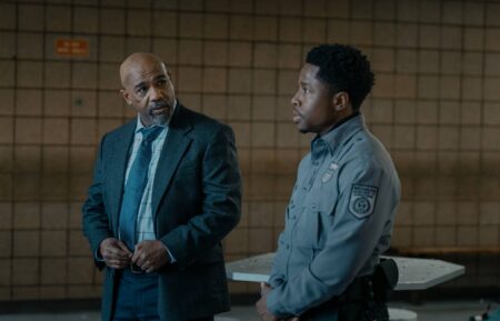 Michael Beach as Kareem Moore and Denny Love as Kevin Jackson in episode 8, season 3 of Mayor of Kingstown