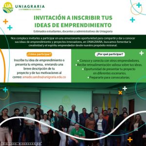 Invitación a inscribir tus ideas de emprendimiento