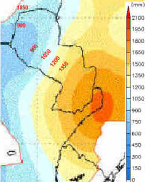 Paraguay anual precipitations