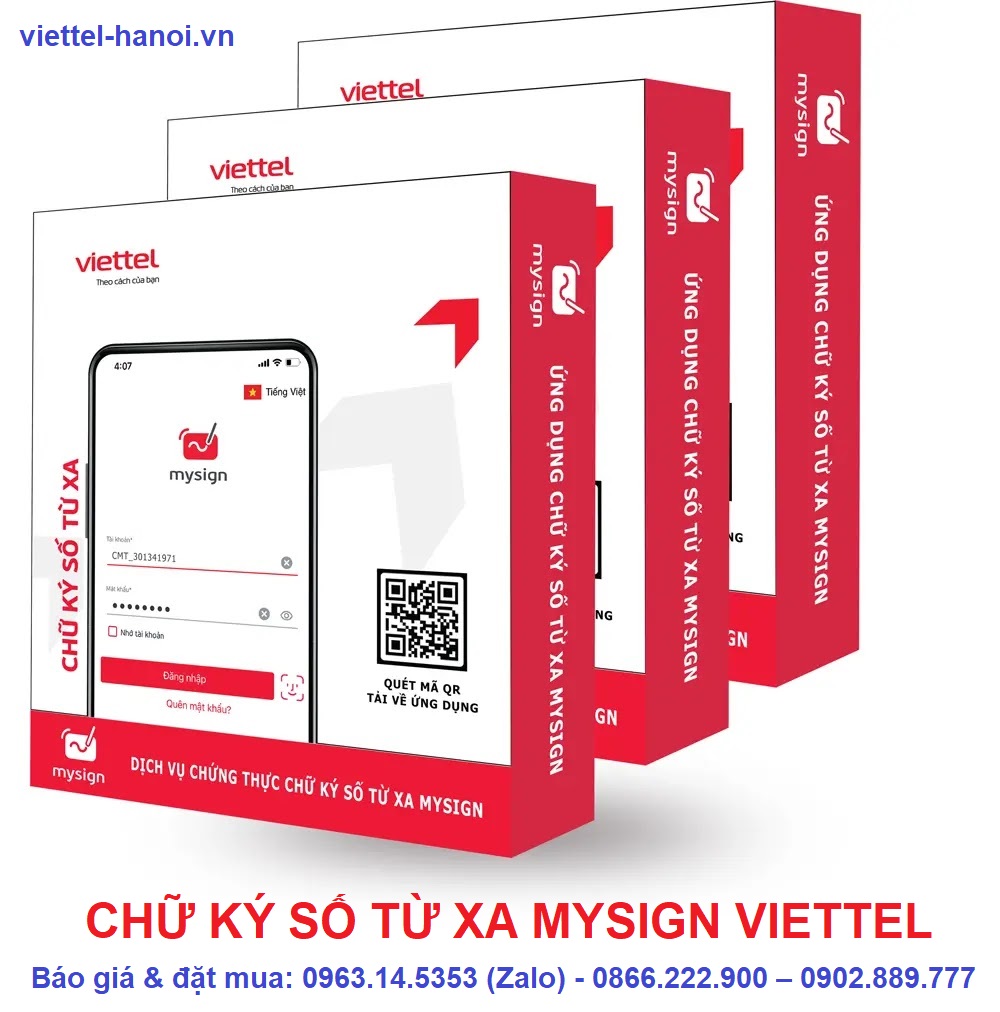 Chữ ký số từ xa MySign Viettel: Cài đặt, đăng ký