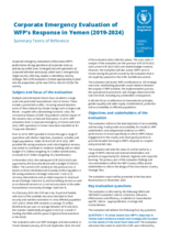 Corporate Emergency Evaluation of WFP’s Response in Yemen 2019-2024