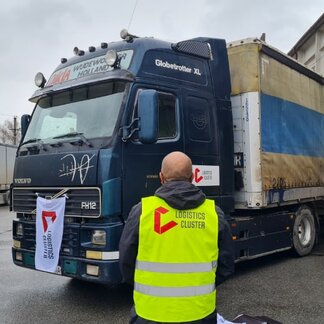 WFP staff in the Logistics cluster unit handling cargo delivery and other logistics services