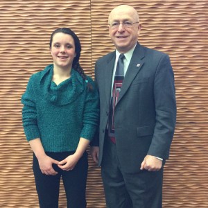 Isabella (Izzy) Quattrucci with President Cross