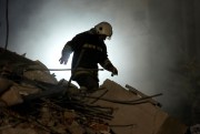 A rescuer following the earthquake in Turkey