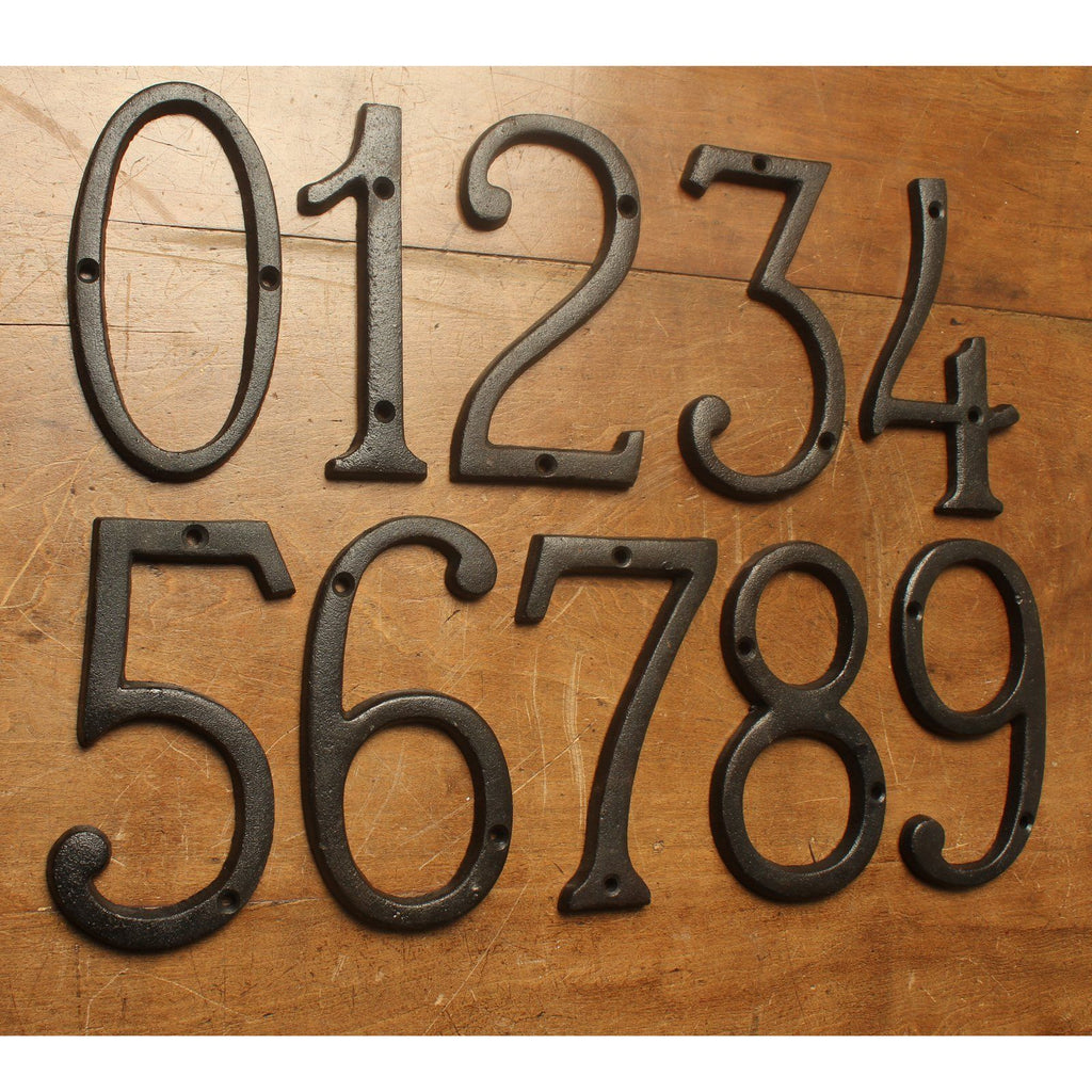 6" Cast Iron House Numbers · Black ·-House Numbers-Yester Home