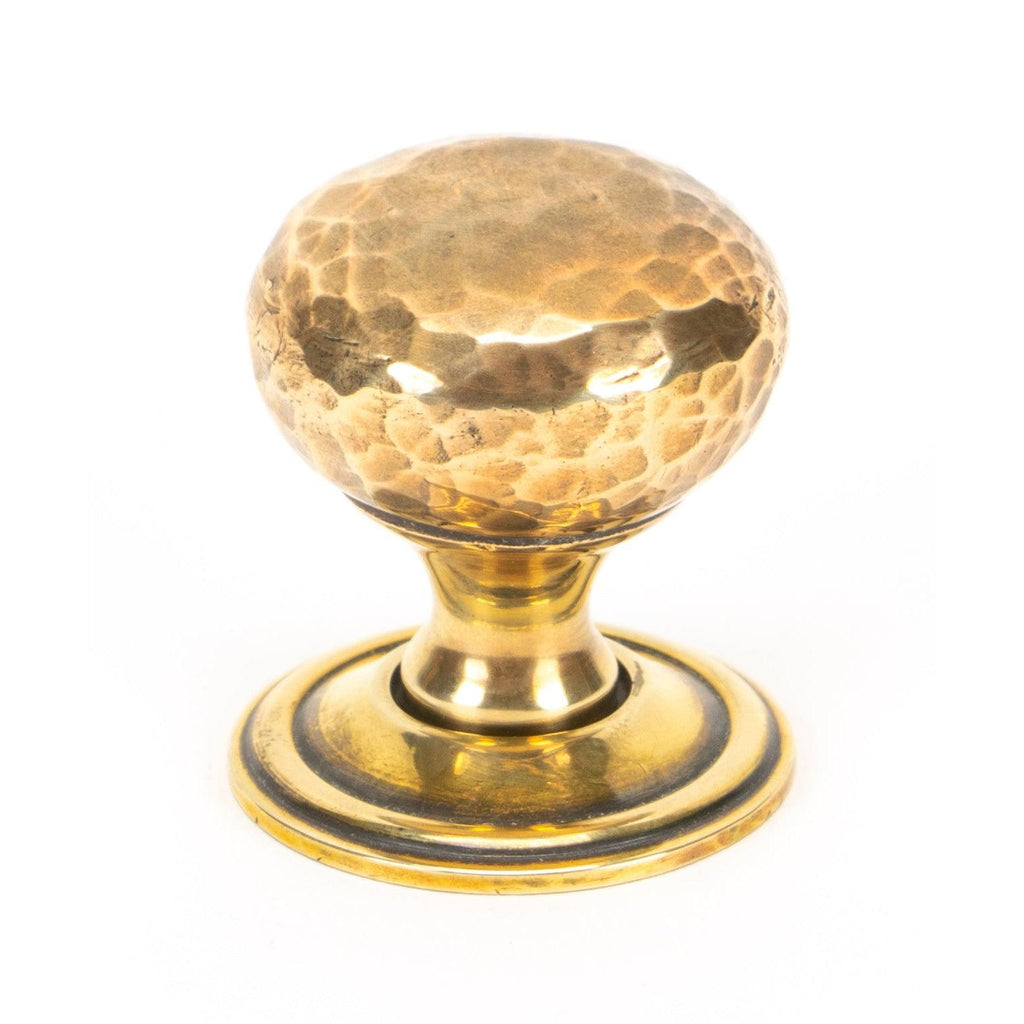 Aged Brass Hammered Mushroom Cabinet Knob 32mm | From The Anvil-Cabinet Knobs-Yester Home