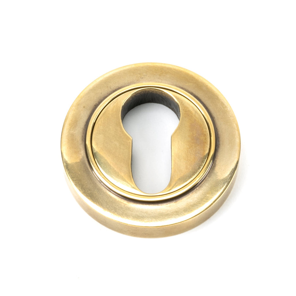 Aged Brass Round Euro Escutcheon (Plain) | From The Anvil-Euro Escutcheons-Yester Home