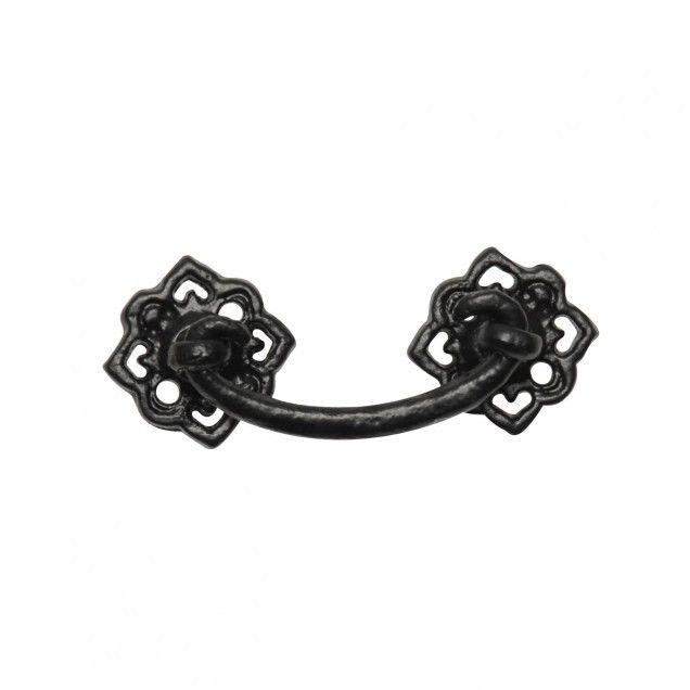 Antique Black Iron Hearts Drop Drawer Handle · Kirkpatrick 1009 ·-Drop Handles-Yester Home