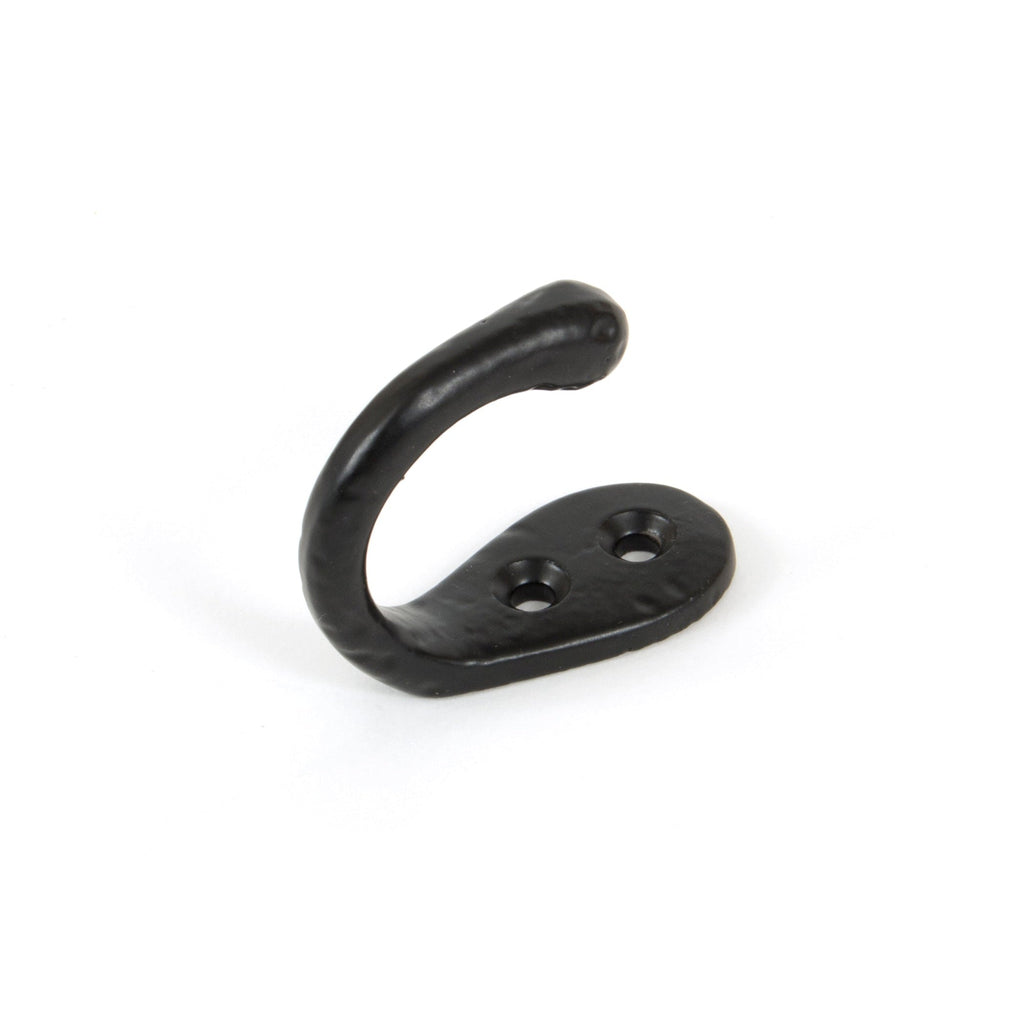 Black Celtic Single Robe Hook | From The Anvil-Coat Hooks-Yester Home