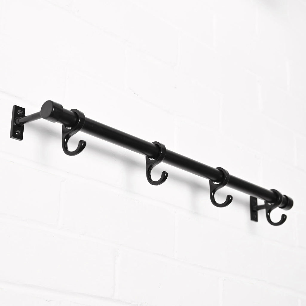 Black Iron Hanging Rail-Hook Rails-Yester Home