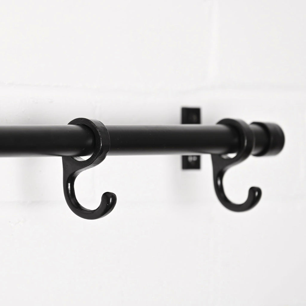 Black Iron Hanging Rail-Hook Rails-Yester Home