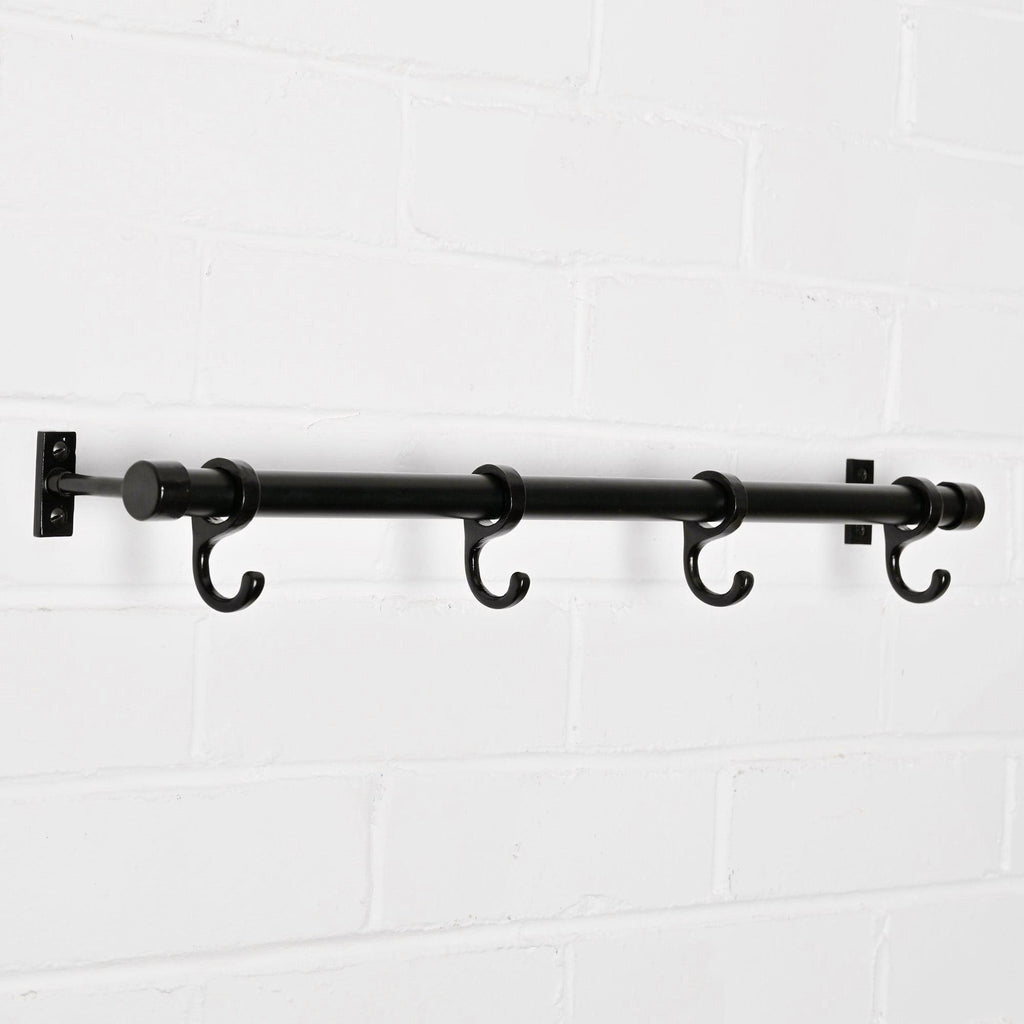 Black Iron Hanging Rail-Hook Rails-Yester Home