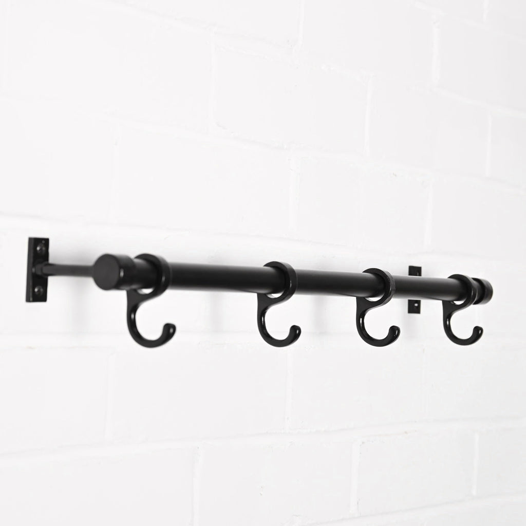 Black Iron Hanging Rail-Hook Rails-Yester Home