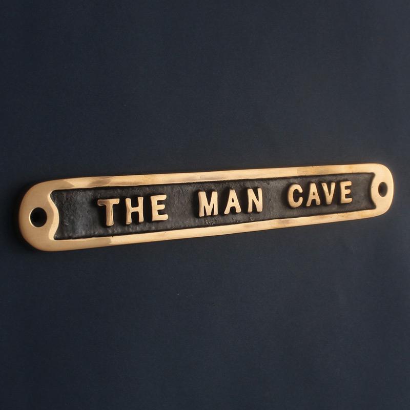 Brass Man Cave Sign-Humour Sign-Yester Home