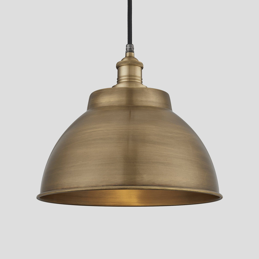 Brooklyn Outdoor & Bathroom Dome Pendant - 13 Inch - Brass-Ceiling Lights-Yester Home