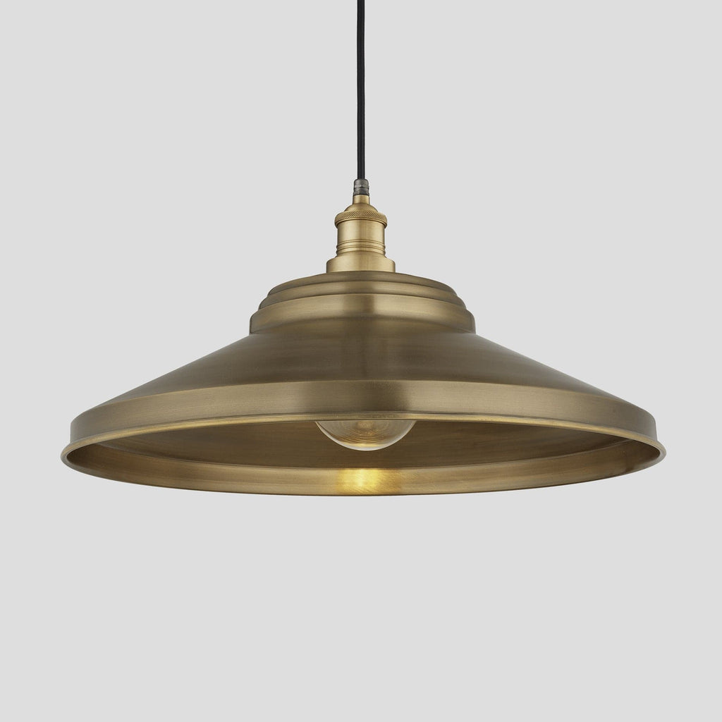 Brooklyn Outdoor & Bathroom Giant Step Pendant – 18 Inch – Brass-Ceiling Lights-Yester Home