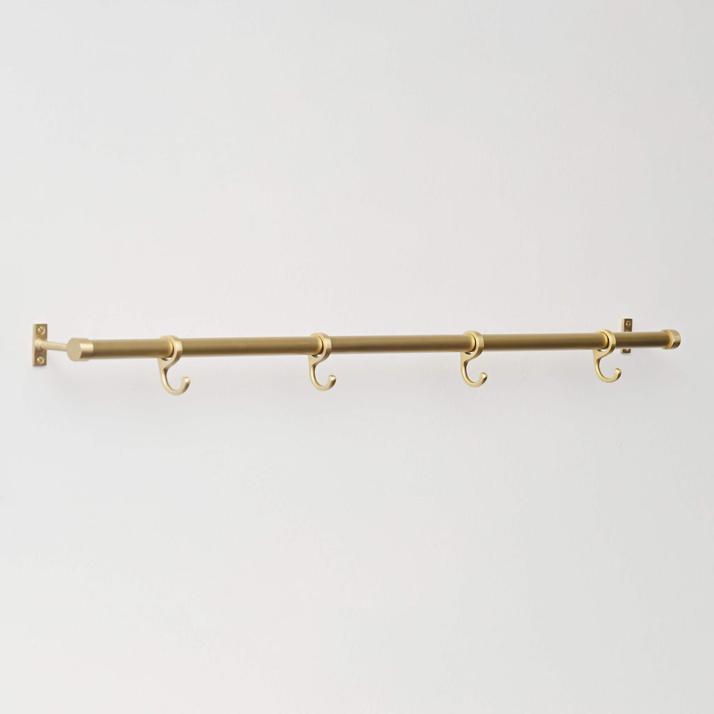 Brushed Satin Brass Hanging Rail | Lacquered - Hook Rails - Yester Home - Yester Home