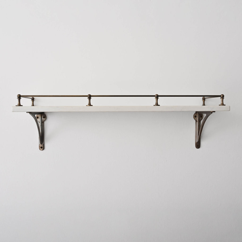 Classic Aged Brass Gallery Shelf Rail-Gallery Rails-Yester Home