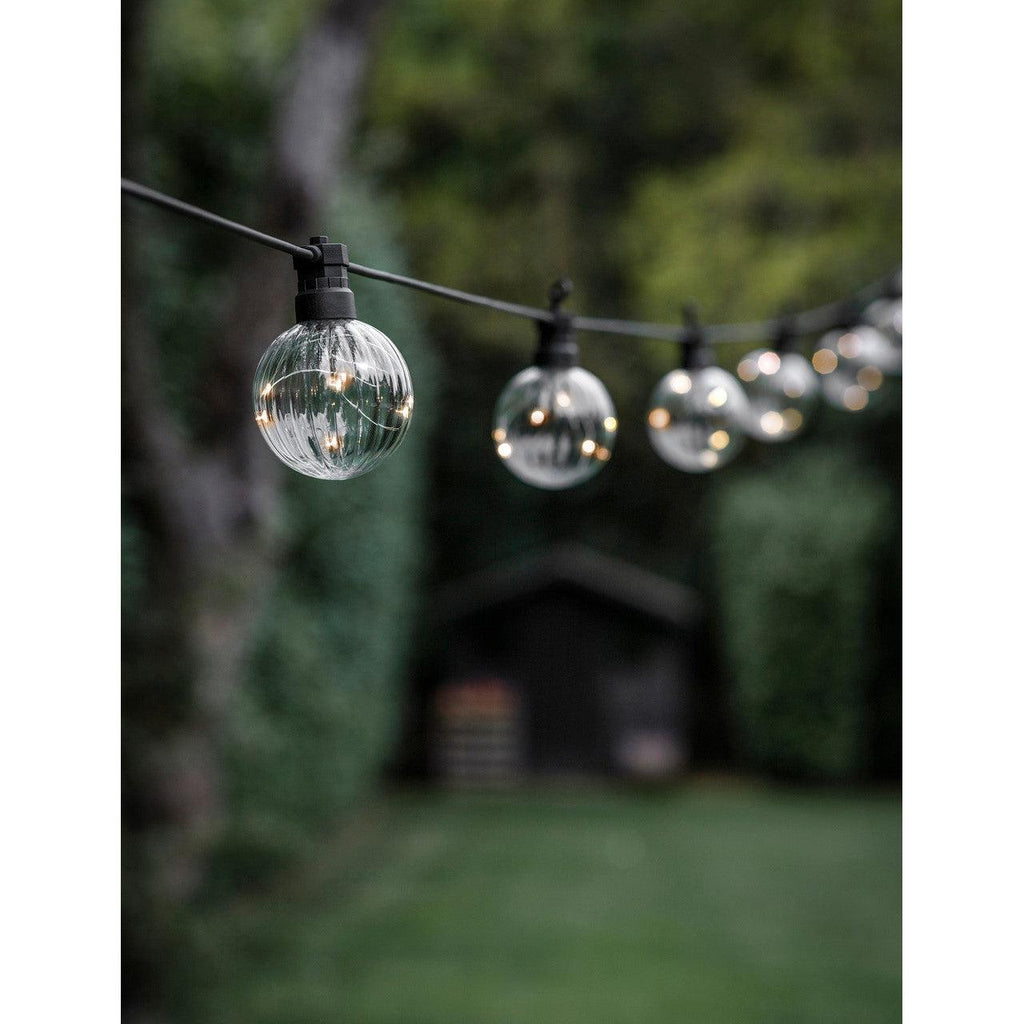 Festoon Lights, Linear - 10 Bulbs in Black-Festoon Lights-Yester Home