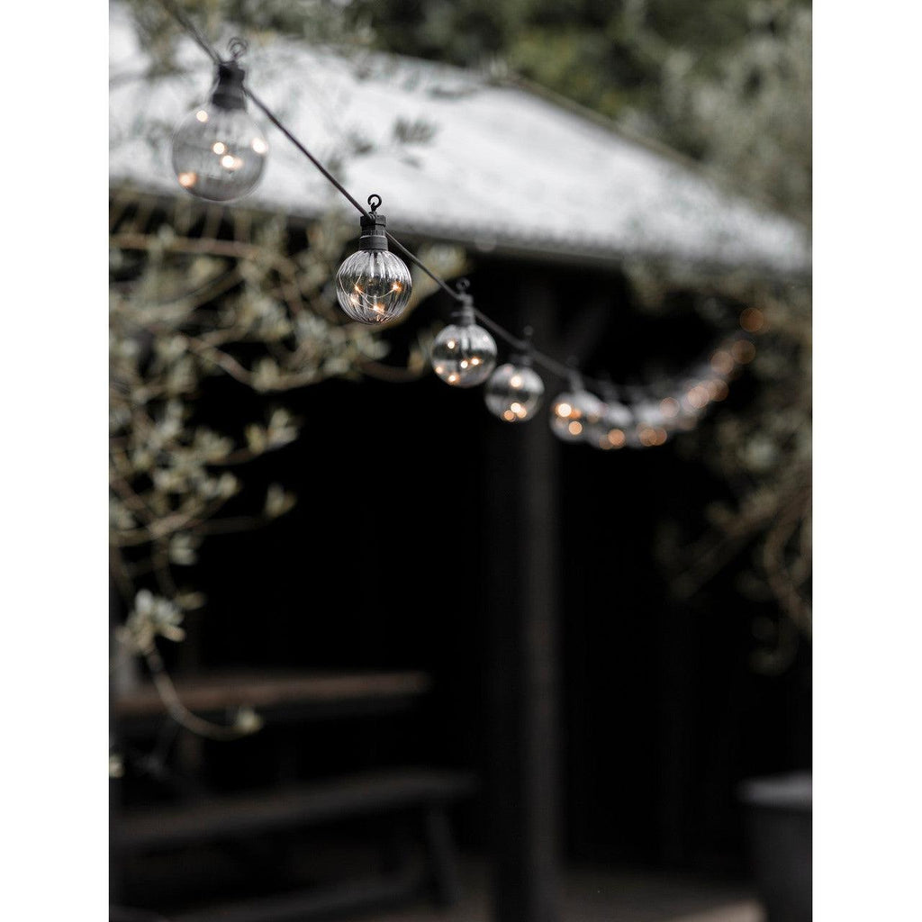 Festoon Lights, Linear Smoked - 20 Bulbs in Black-Festoon Lights-Yester Home