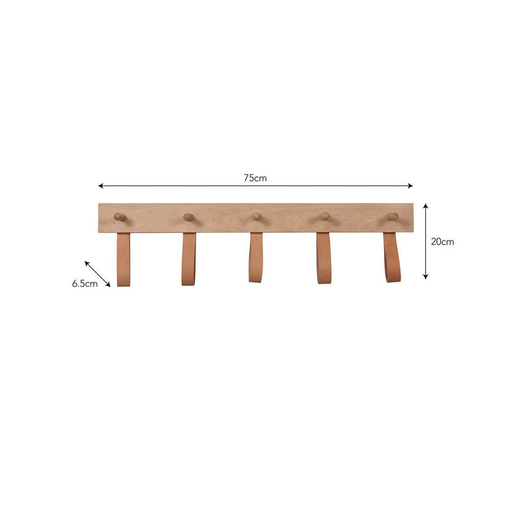 Kelston 5 Peg Rail | Natural - Coat Stands & Hooks - Garden Trading - Yester Home