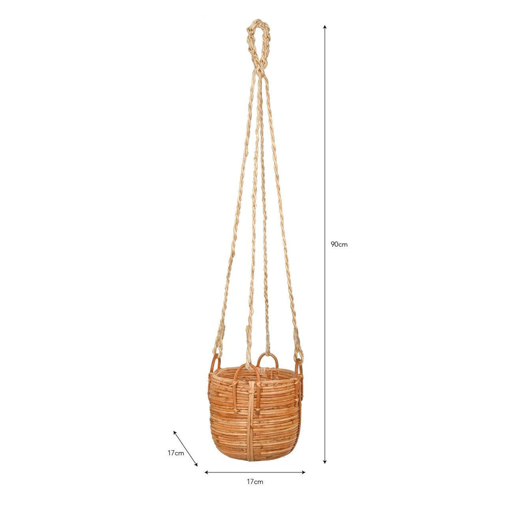 Mayfield Rattan Hanging Plant Pot-Plant Pots-Yester Home