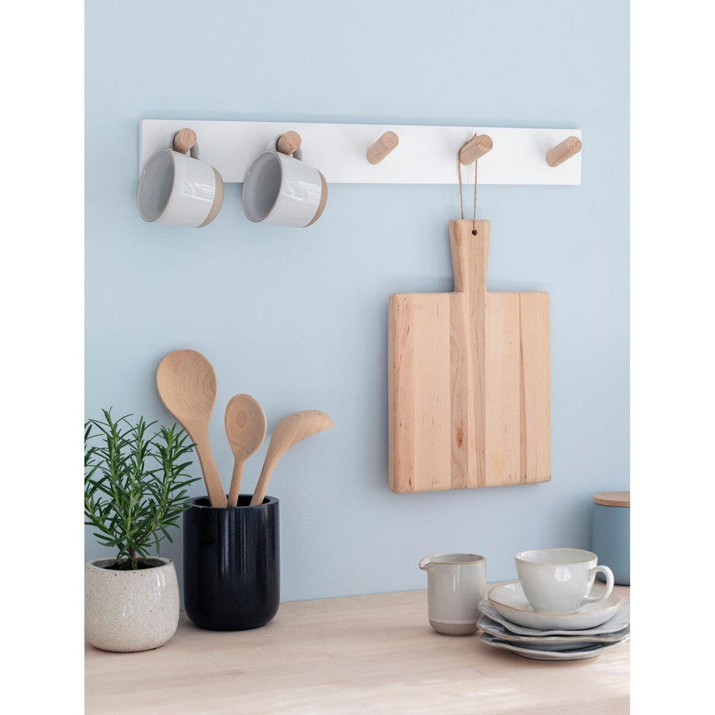 Melcombe 5 Peg Rail | Lily White - Coat Stands & Hooks - Garden Trading - Yester Home