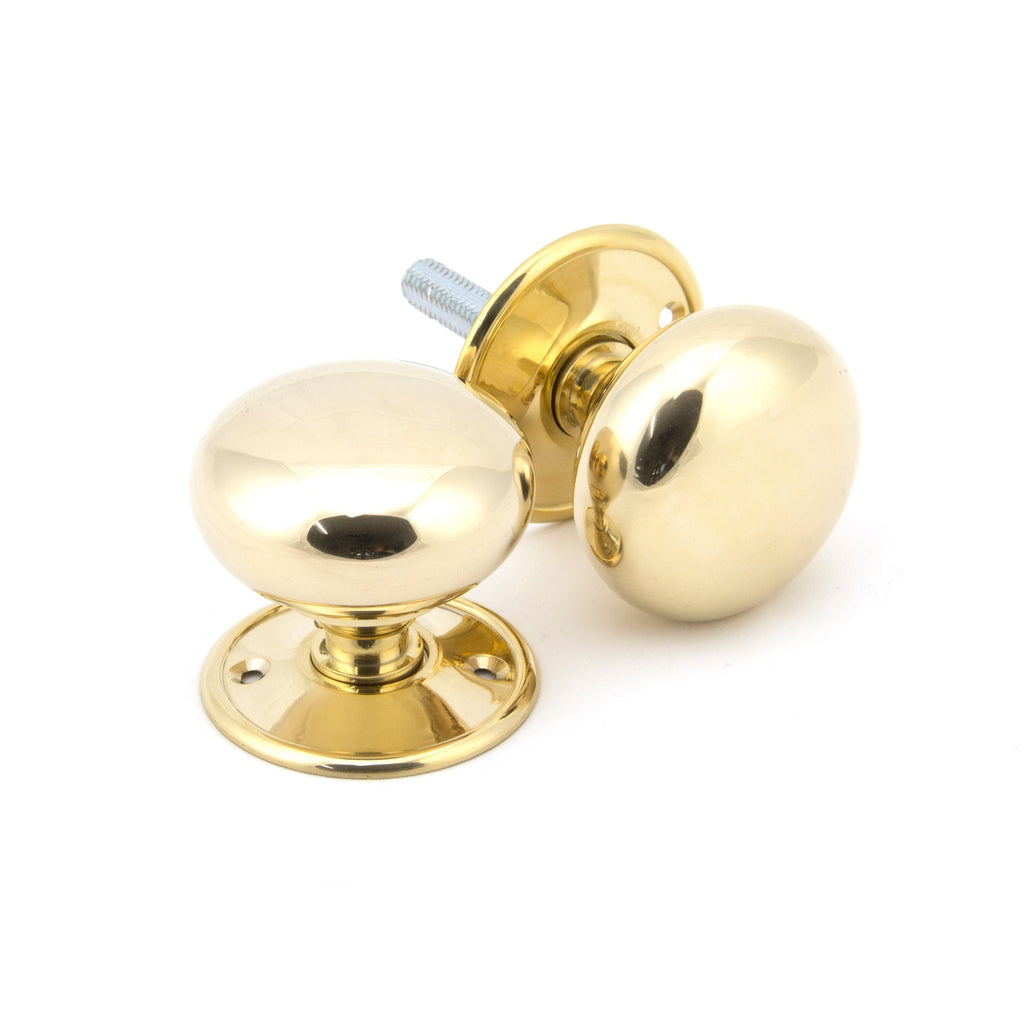 Polished Brass 57mm Mushroom Mortice/Rim Knob Set | From The Anvil-Mortice Knobs-Yester Home