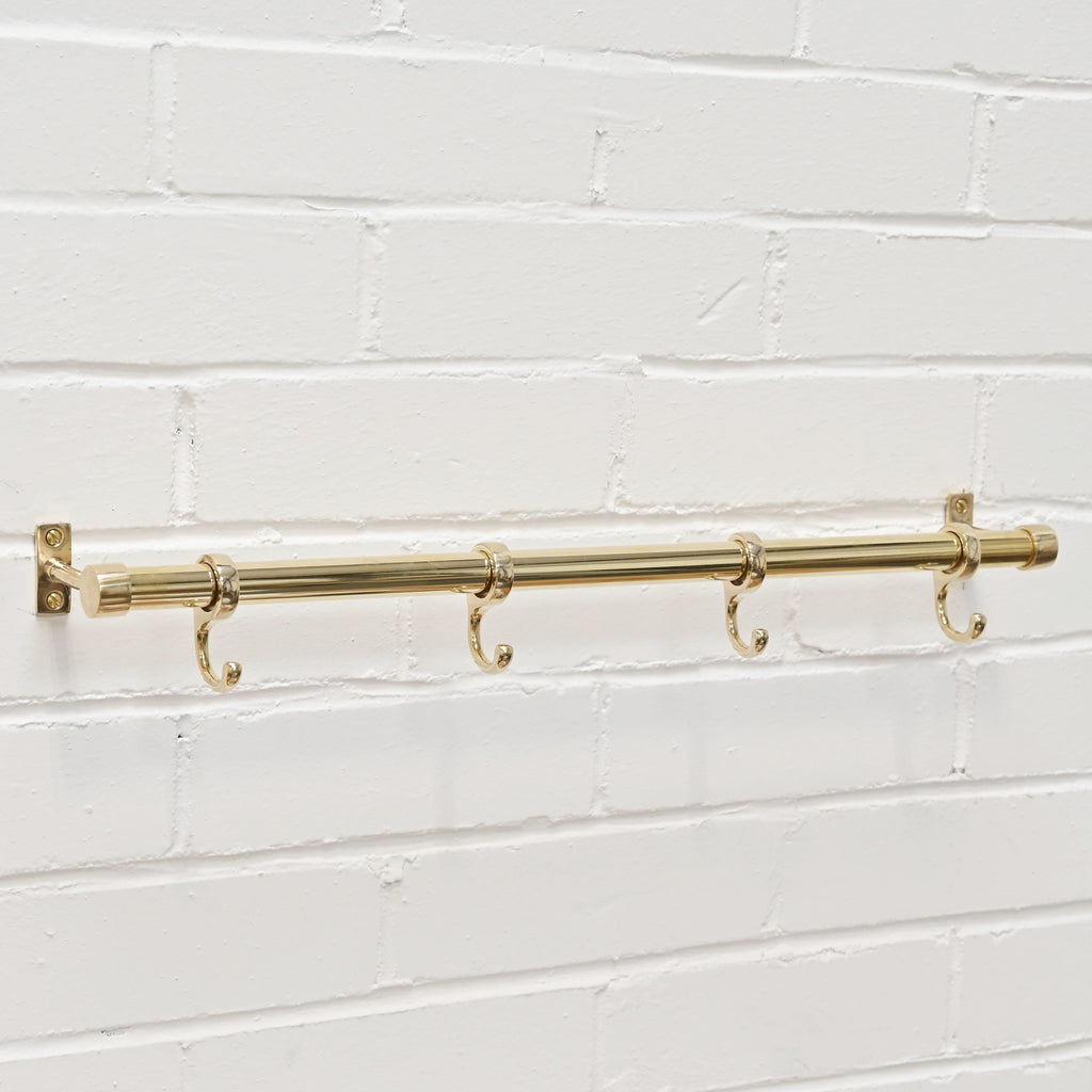 Polished Brass Hanging Rail-Hook Rails-Yester Home